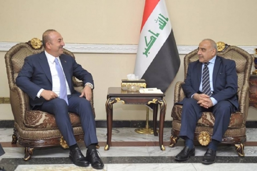 عبدالمهدي وأوغلو يبحثان تعزيز العلاقات العراقية التركية