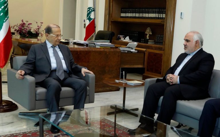 الرئيس اللبناني يستقبل سفير إيران