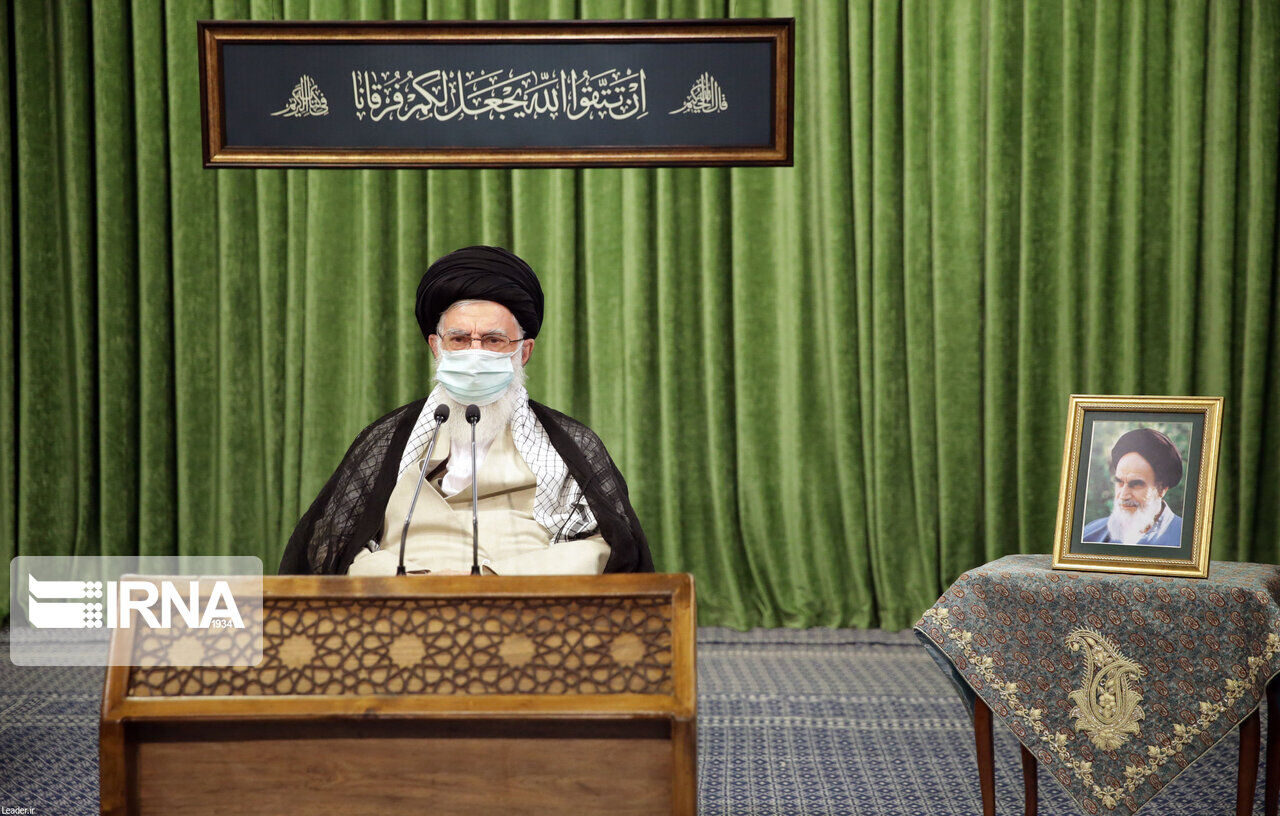 قائد الثورة الاسلامية يلقي كلمة عبر الفيديو امام اعضاء مجلس الشوري الاسلامي