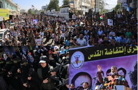 الجهاد تحيي الذكري الاولي لانتفاضة القدس بمسيرات جماهيرية
