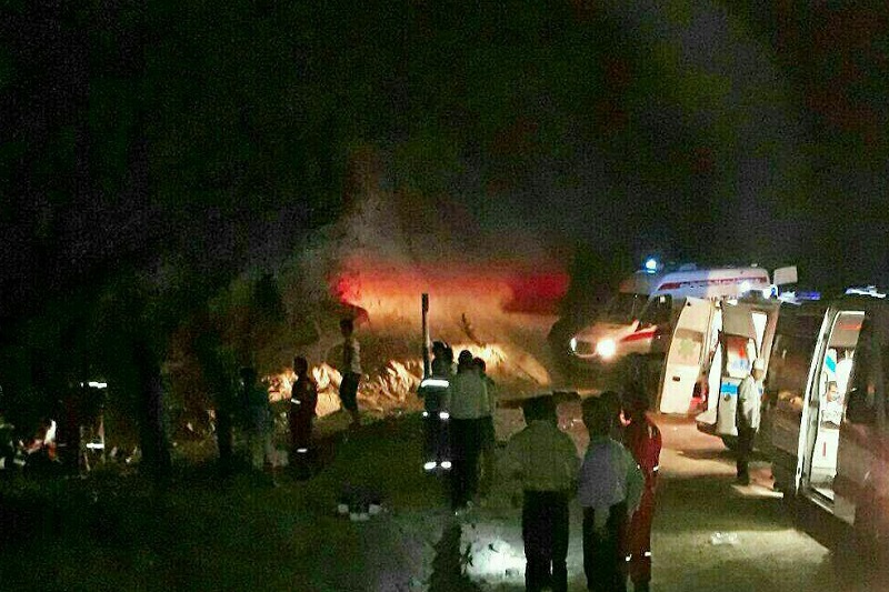 إنقلاب حافلة في مدينة كجساران