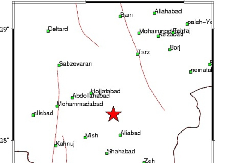 هزة ارضية بقوة 5.1 ريختر تضرب محافظة كرمان جنوب شرق ايران