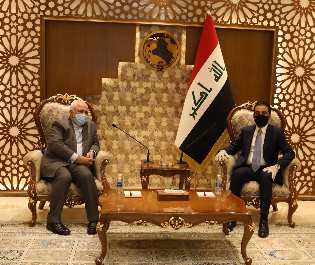 ظريف يلتقي برئيس مجلس النواب العراقي في بغداد