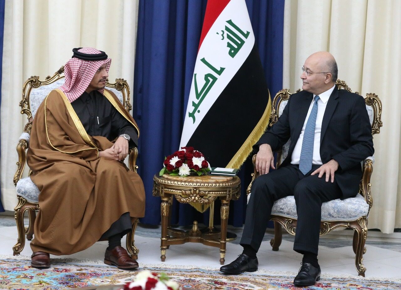وزير الخارجية القطري يلتقي الرئاسات العراقية الثلاث لخفض التوتر في المنطقة