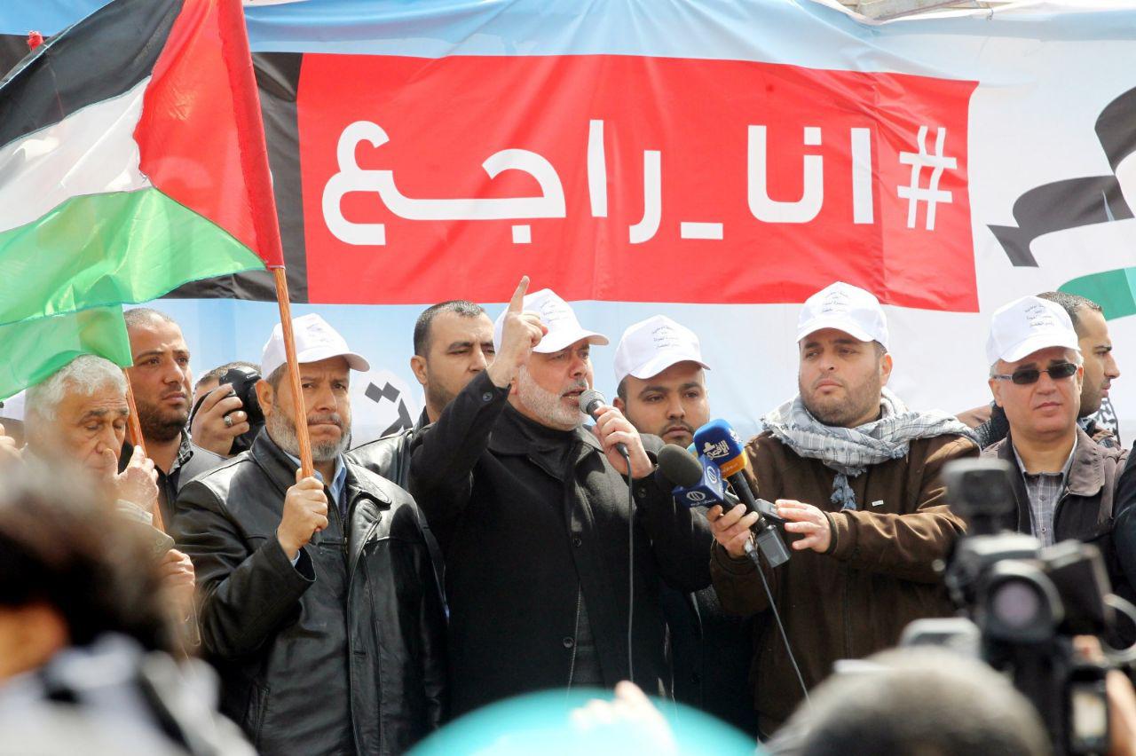 هنية: الحشود الفلسطينية هي ابلغ رد علي التهديدات الصهيونية