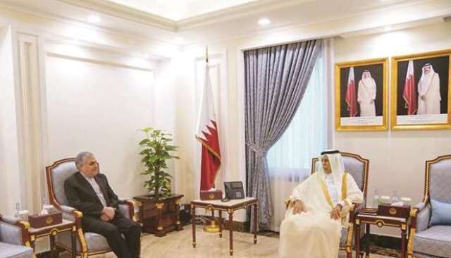 السفير الايراني في الدوحة يلتقي رئيس مجلس الشورى القطري