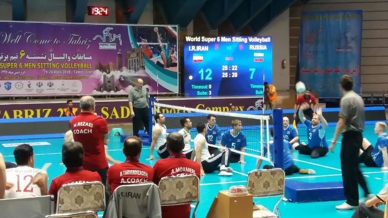 منتخب ايران لرجال الطائرة جلوس يفوز علي نظيره الروسي