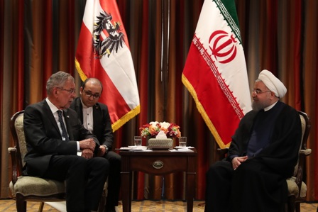 الرئيس روحاني: ايران ترحب بتعزيز العلاقات مع الاتحاد الاوروبي بما فيها النمسا
