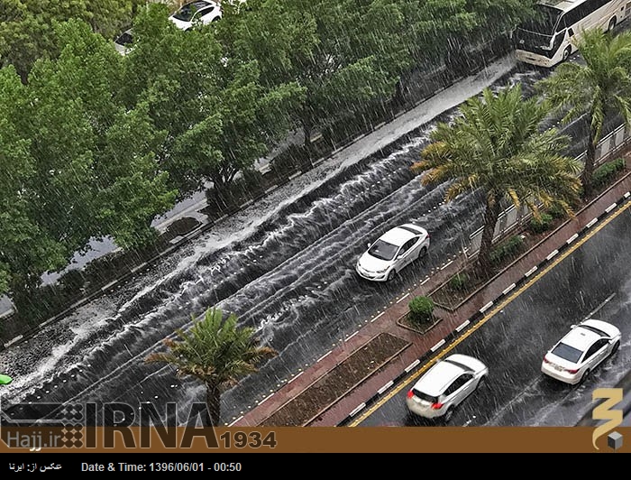 بارش شدید باران در مکه