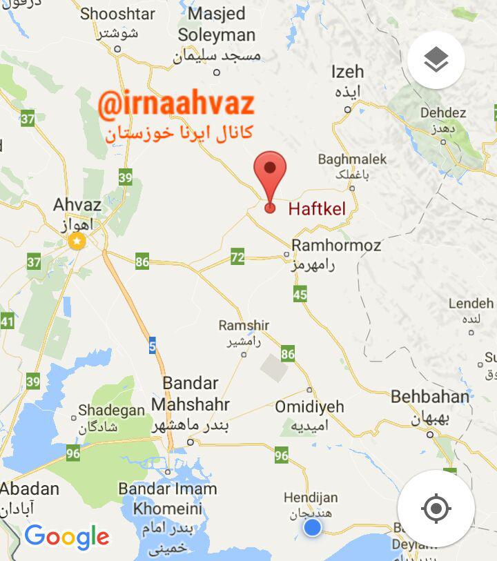 هزة ارضية قوية نسبيا تضرب هفتكل في خوزستان جنوب غرب ايران