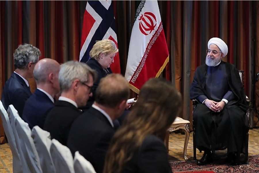 روحاني يستقبل رئيسة وزراء النرويج