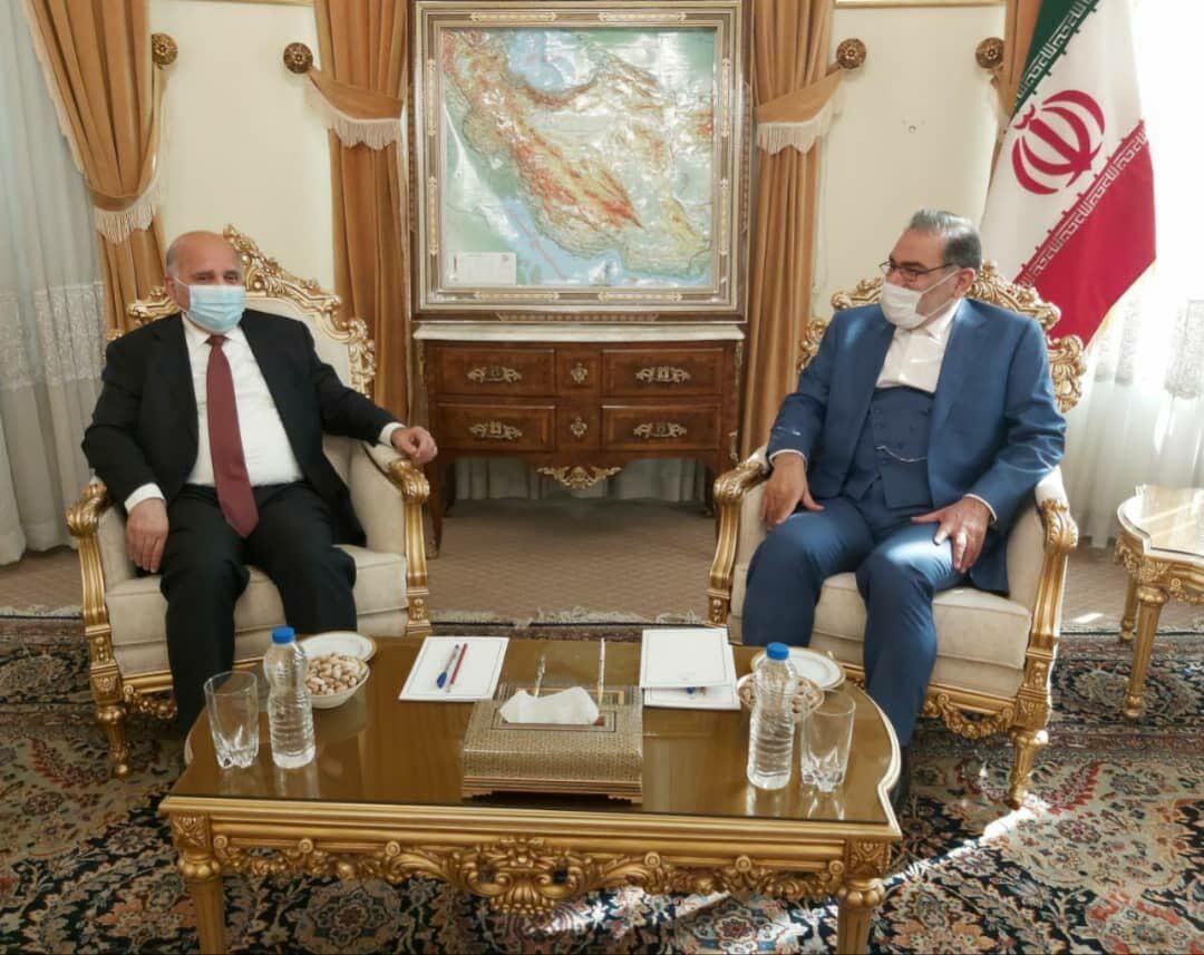 أمين المجلس الاعلى للأمن القومي الايراني يستقبل وزير الخارجية العراقي