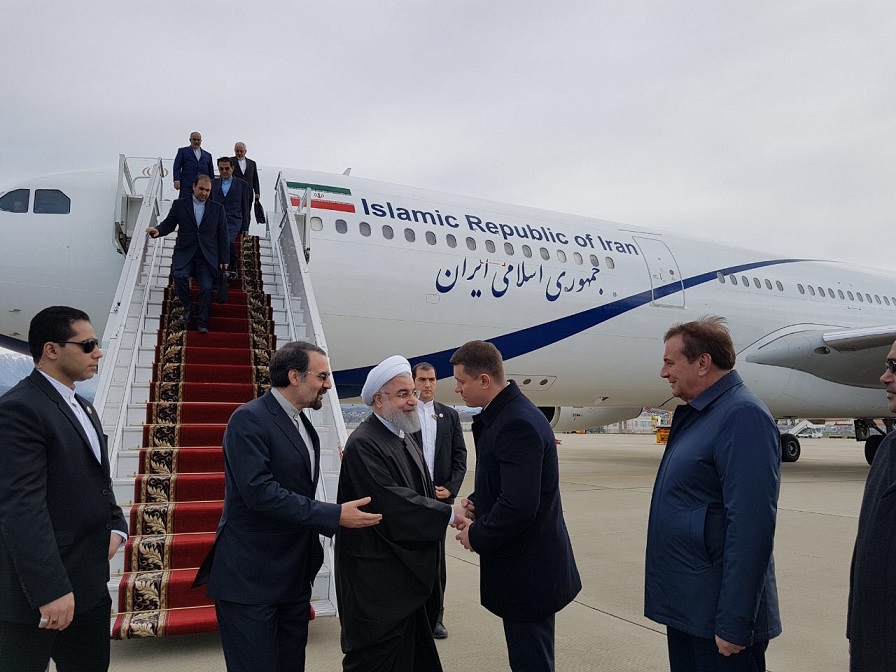 الرئيس روحاني يصل الي سوتشي للمشاركة في القمة الثلاثية