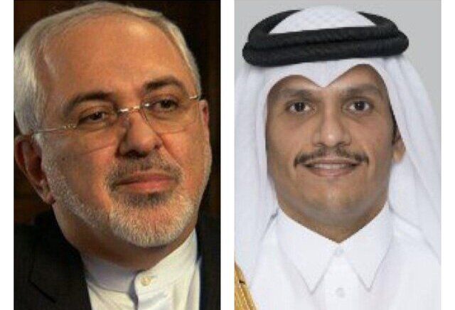 ظريف يجري مباحثات مع وزير خارجية قطر