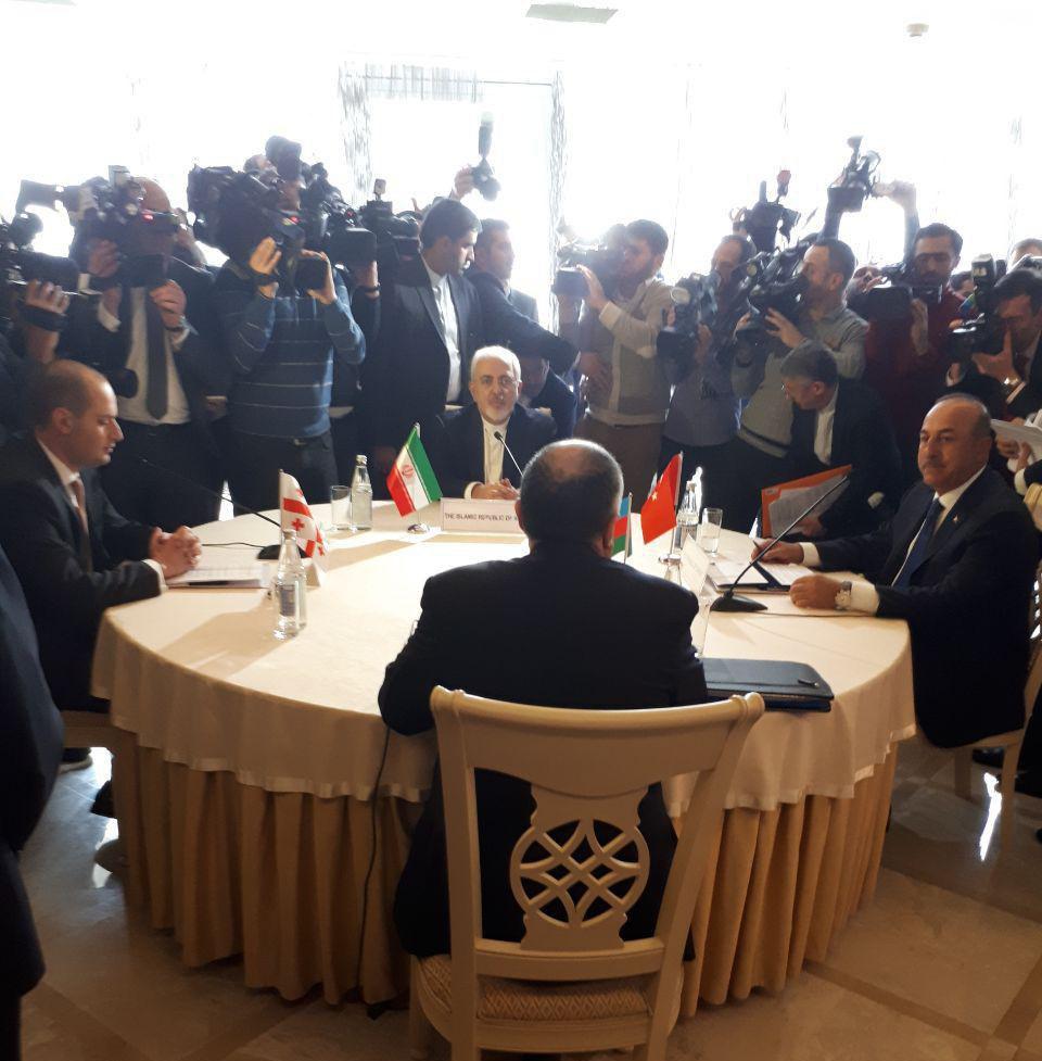 إنطلاق الإجتماع الرباعی لوزراء خارجیة ایران وأذربیجان وتركیا وجورجیا