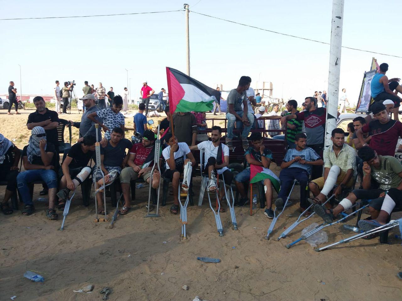 عشرات الاصابات في مسيرة الوفاء للجرحي علي حدود غزة