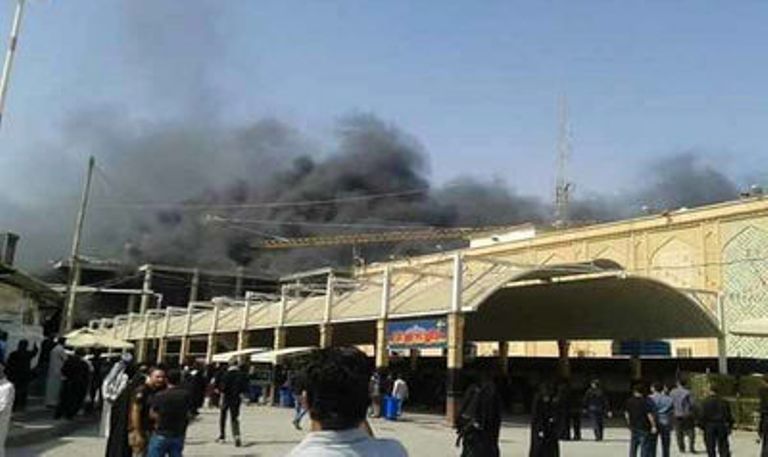 اندلاع حريق في فندق للزوار الايرانيين قرب المدينة القديمة بالنجف